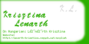 krisztina lenarth business card
